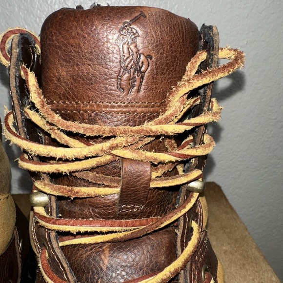 POLO RALPH LAUREN DIEGO Brown Tan Oiled Leather Dessert‎ Boots Men\'s Size 13 D main image 4